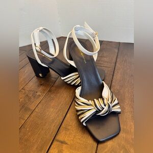Tommy Hilfiger Navy, White and Gold  Knotted Heels